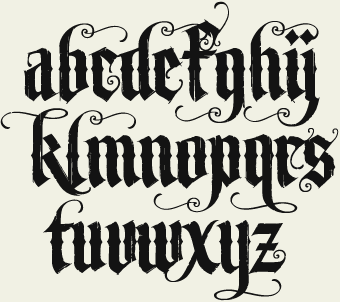 Lower Case Old English Fonts for Tattoos