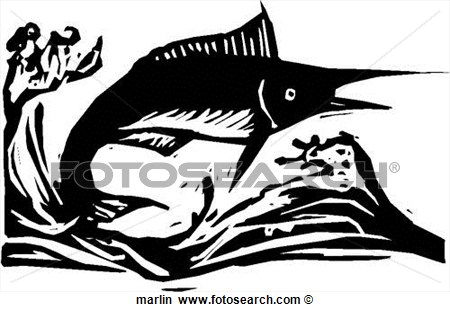 Marlin Clip Art Black and White