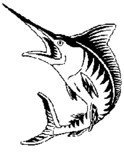 Marlin Clip Art Black and White