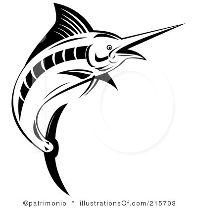 Marlin Clip Art Black and White