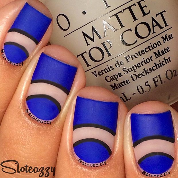 Matte Blue Nail Designs