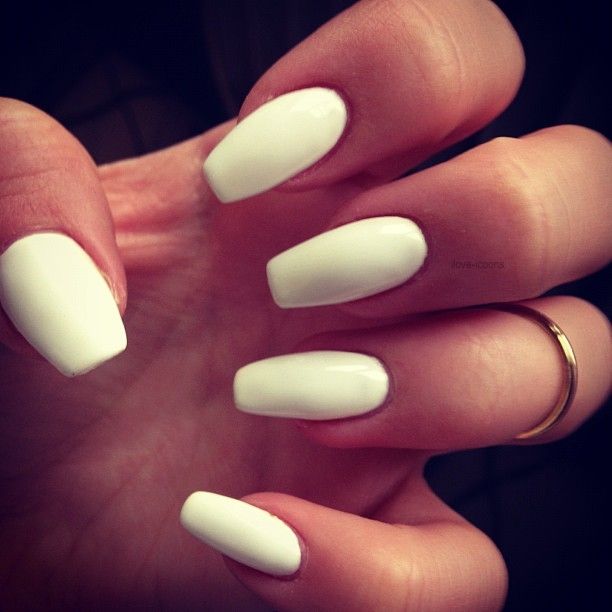 Matte White Nails