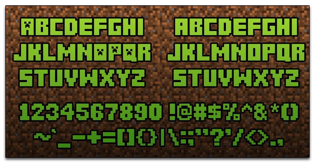 Minecraft Letters Font