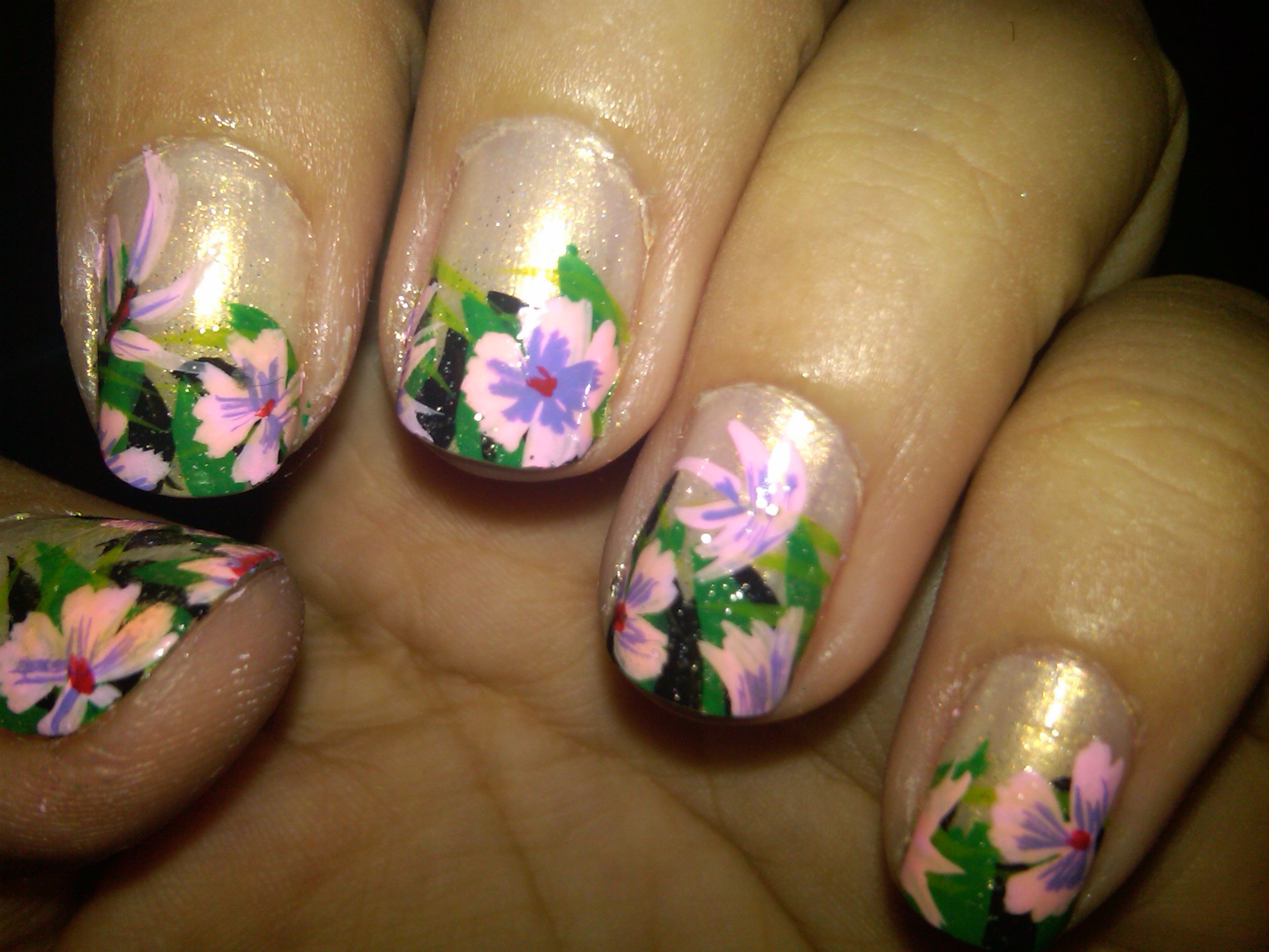 Nails Design with Flowers Nails Design with Flowers