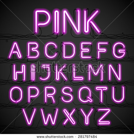 Neon Light Alphabet