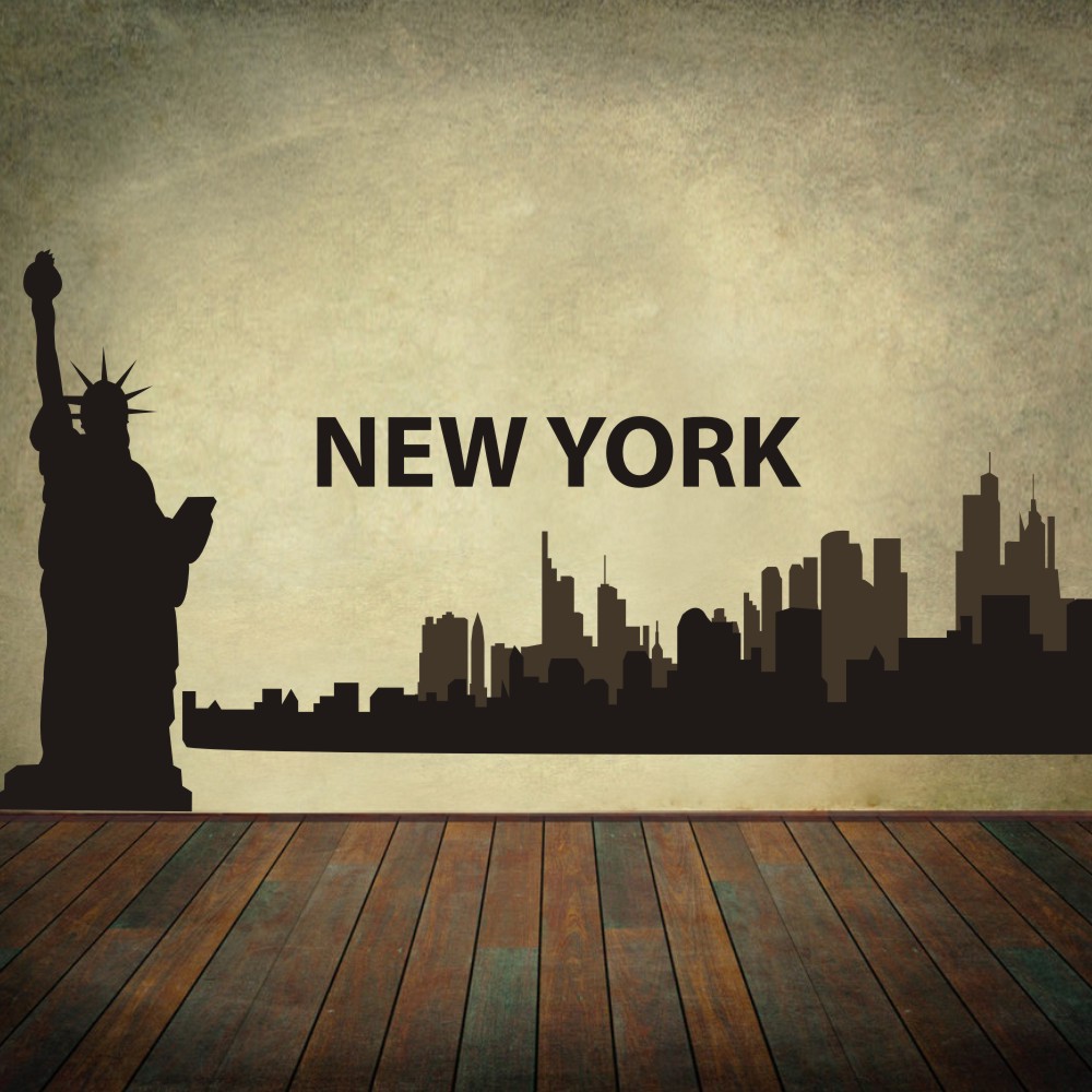 New York City Skyline Silhouette for Walls