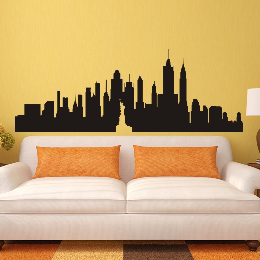 New York Skyline Silhouette Wall Art