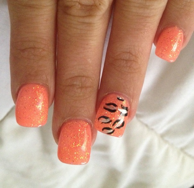 Orange Gel Nail Designs