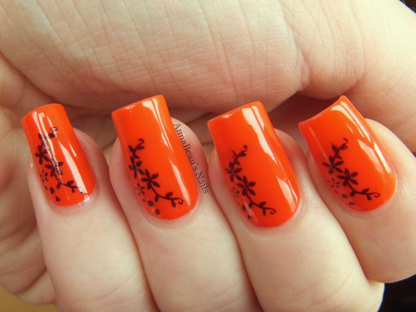 13 Orange Nail Designs Images