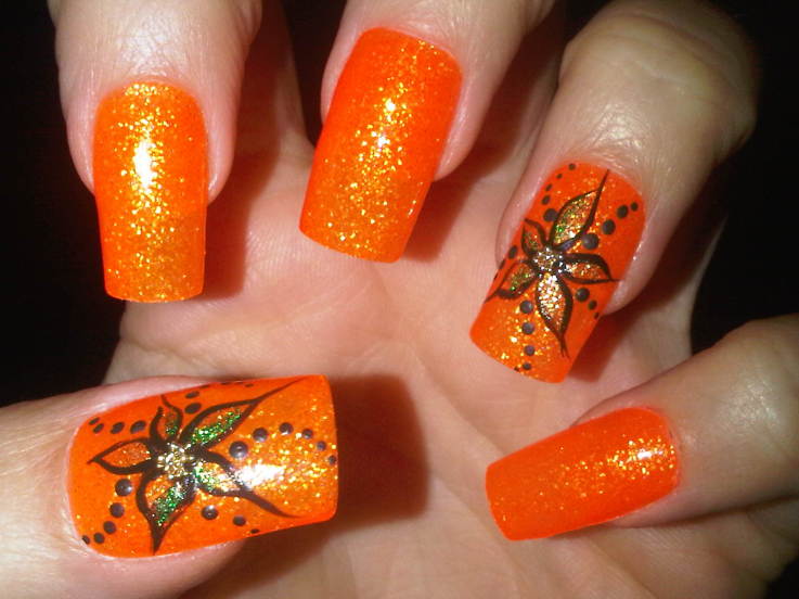 Orange Nail Art Designs