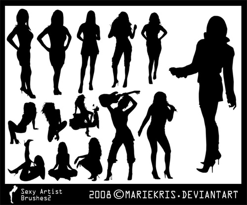 People Silhouette Photoshop Brush