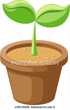 Plant Pot with Soil Clip Art