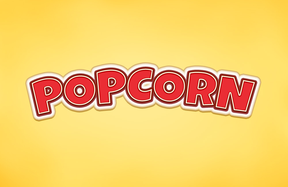 13 Photos of Popcorn Text Effect PSD