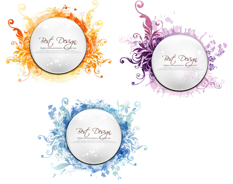 Round Floral Frame Vector Round Floral Frame Vector