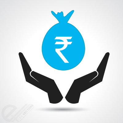 Rupee Symbol with Money Bag