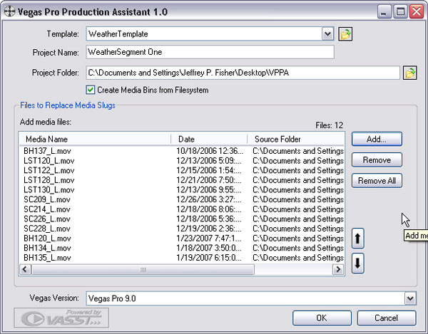 Sony Vegas Pro Production Assistant Sony Vegas Pro Production Assistant