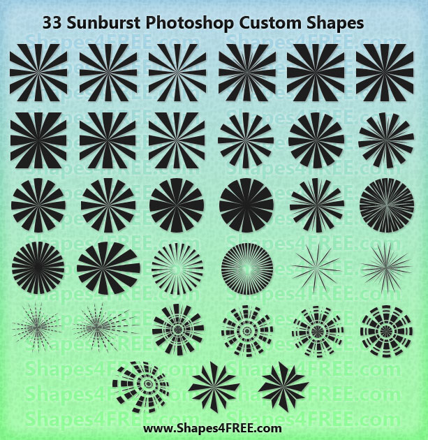 Sunburst Custom Shape Photoshop