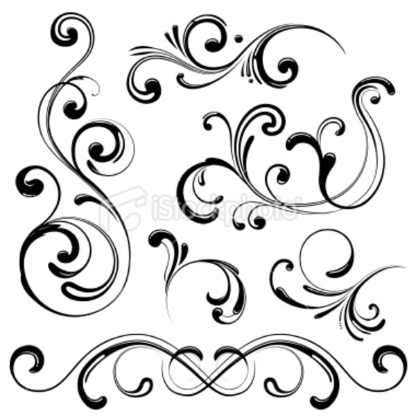 Swirl Design Elements Clip Art