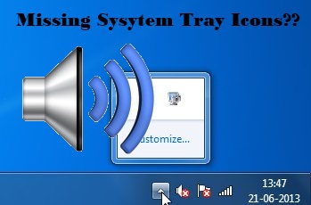 System Tray Icons Missing Windows 7
