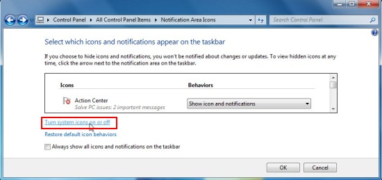 System Tray Icons Missing Windows 7