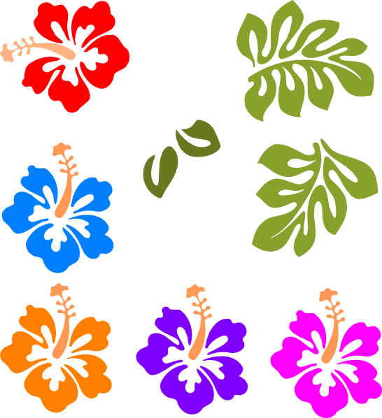 Tropical Flower Border Clip Art