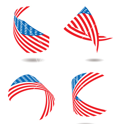 US Flag Ribbon Vector Art