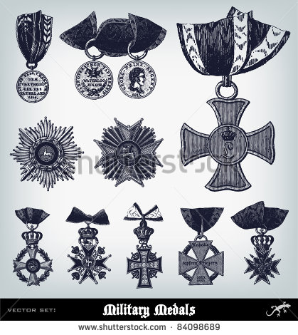 Vector Art of Military Medals Vector Art of Military Medals