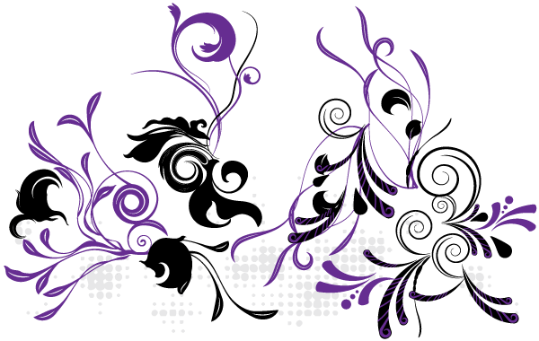 Vector Floral Swirl Clip Art