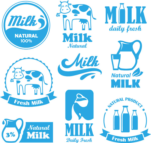 Vector Milk Labels