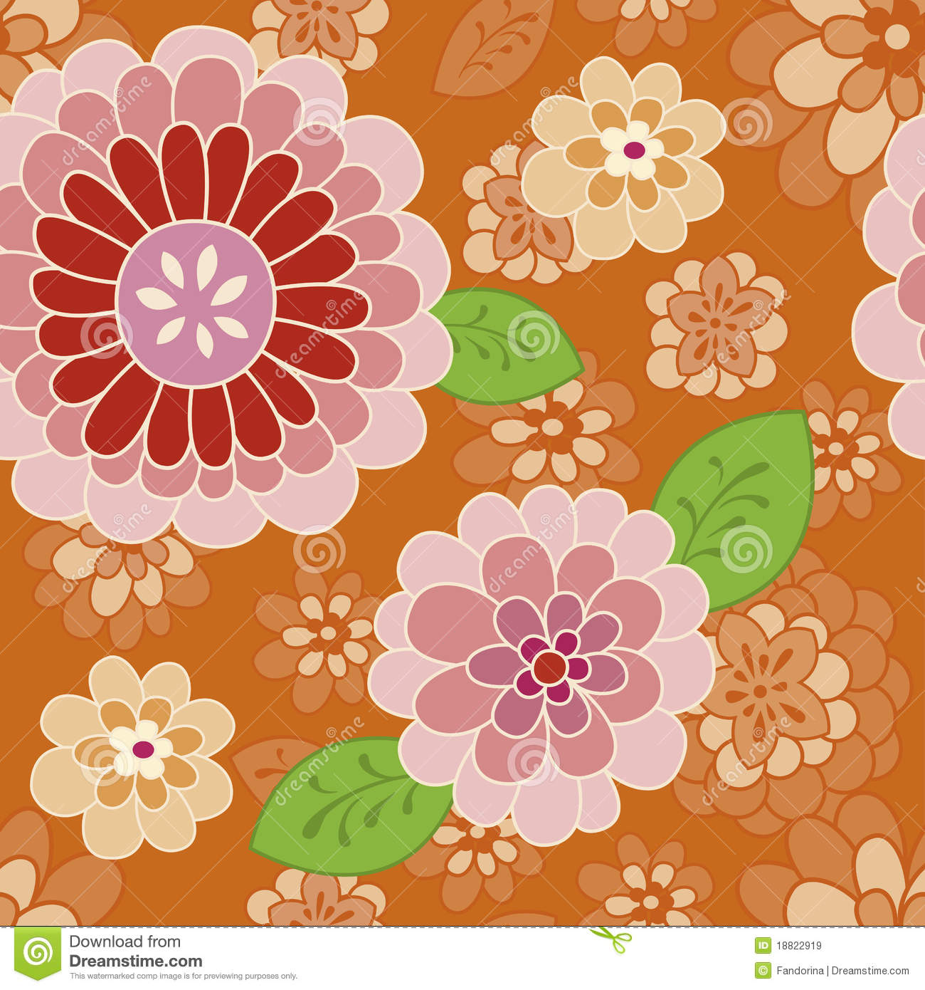 Whimsical Orange Floral Pattern