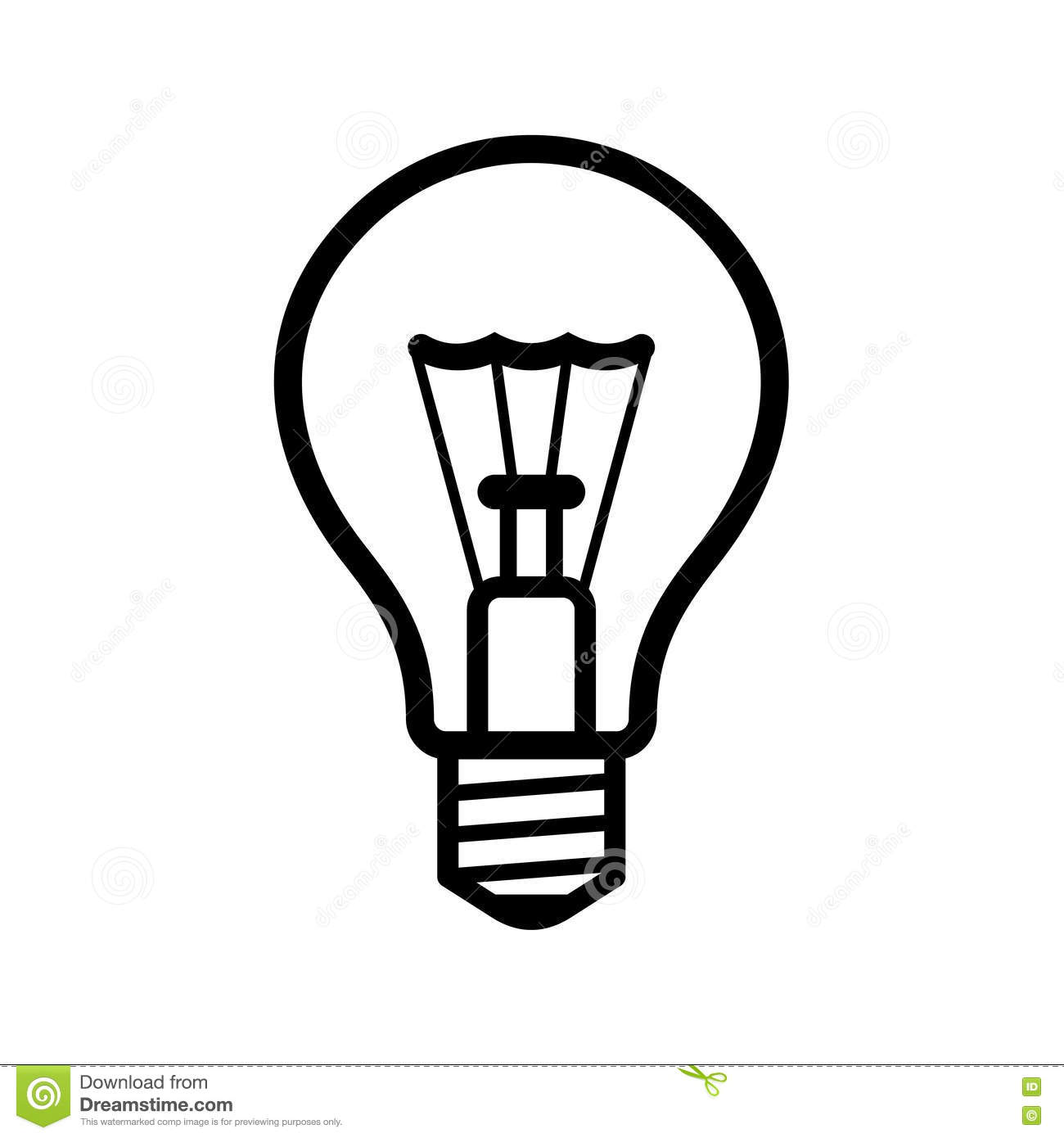 White Light Bulb Icon Vector