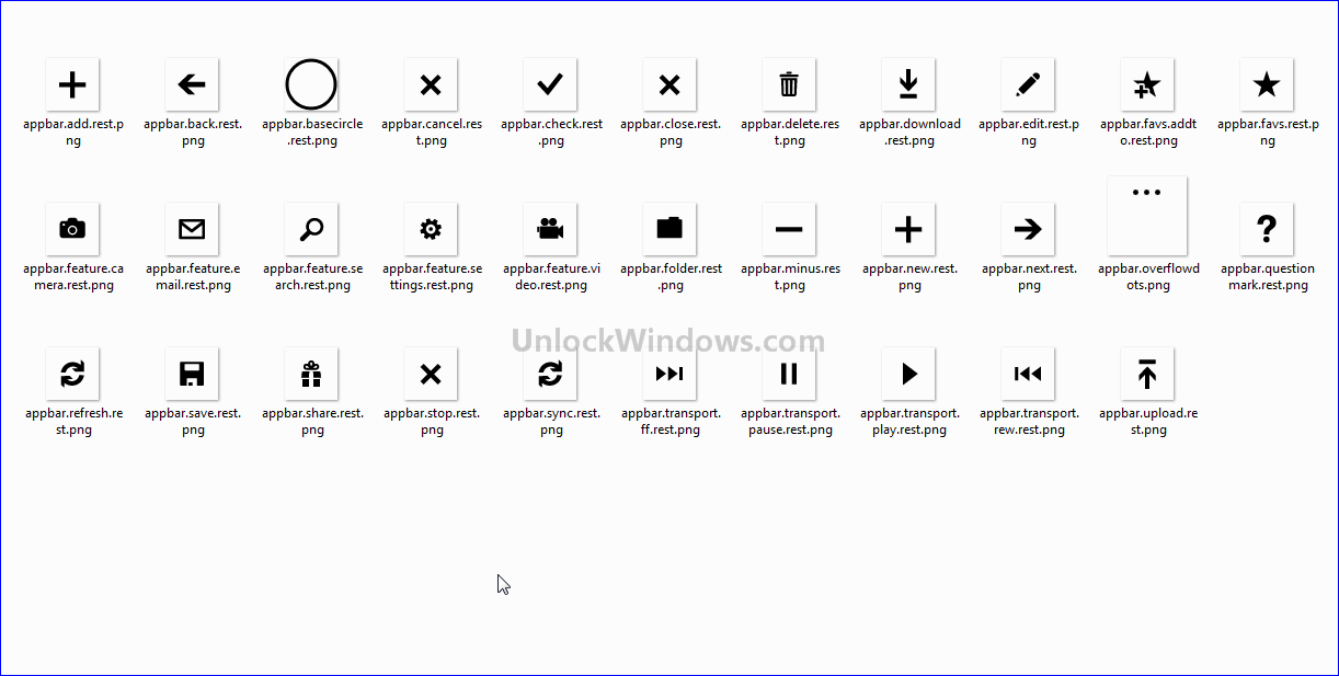 Windows Phone Application Bar Icons