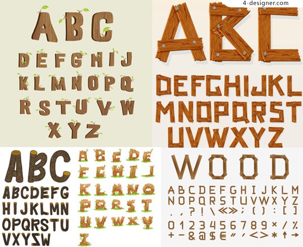 Wood Alphabet Letters Fonts