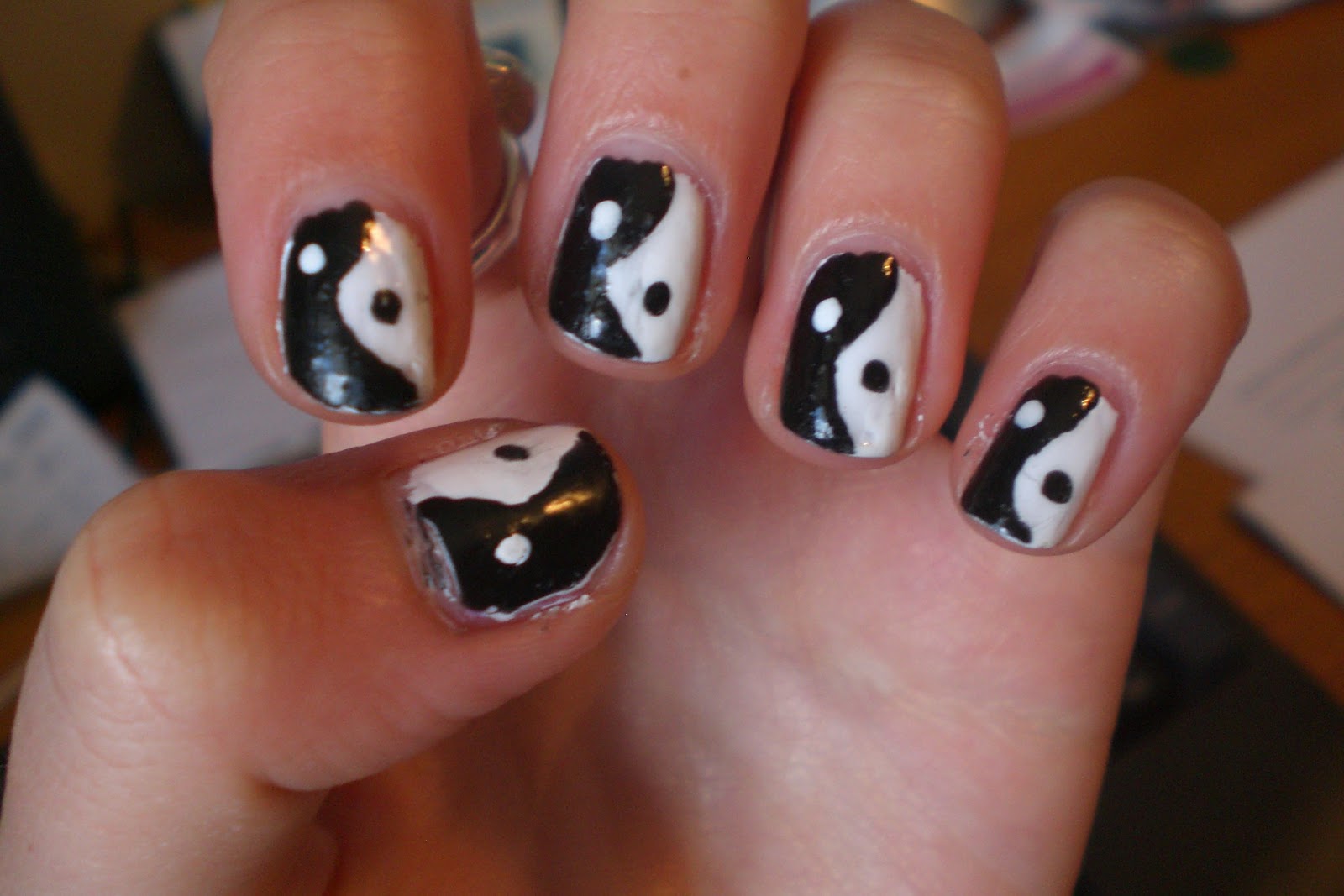 Ying and Yang Nail Art Ying and Yang Nail Art
