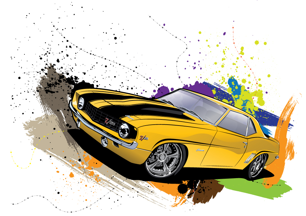 14 69 Camaro Vector Images - 1969 Camaro Clip Art Illustration, 69 Cama...