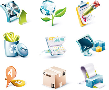 3D Icons Vector Free Download