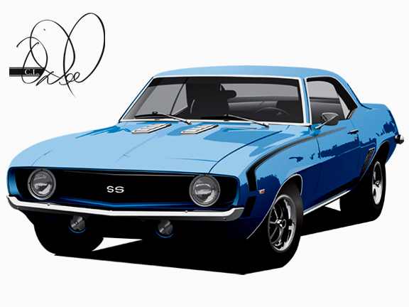 69 Camaro Drawing