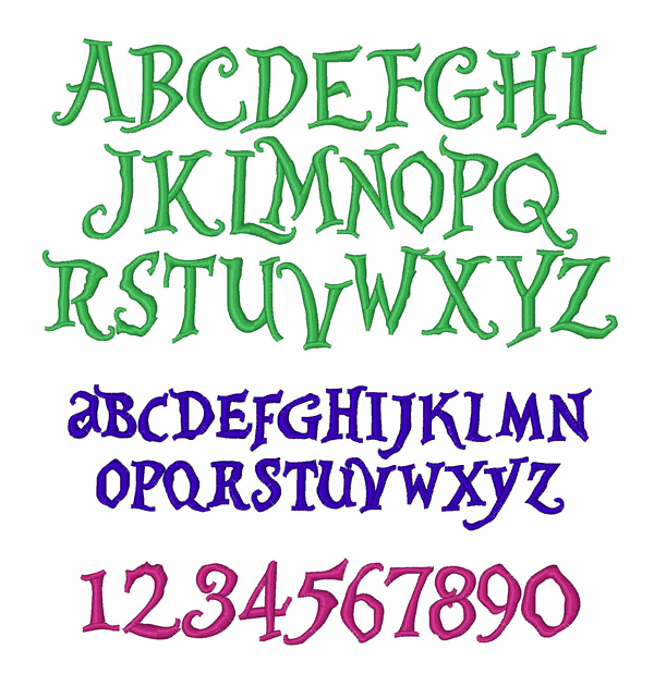 Alice in Wonderland Embroidery Font