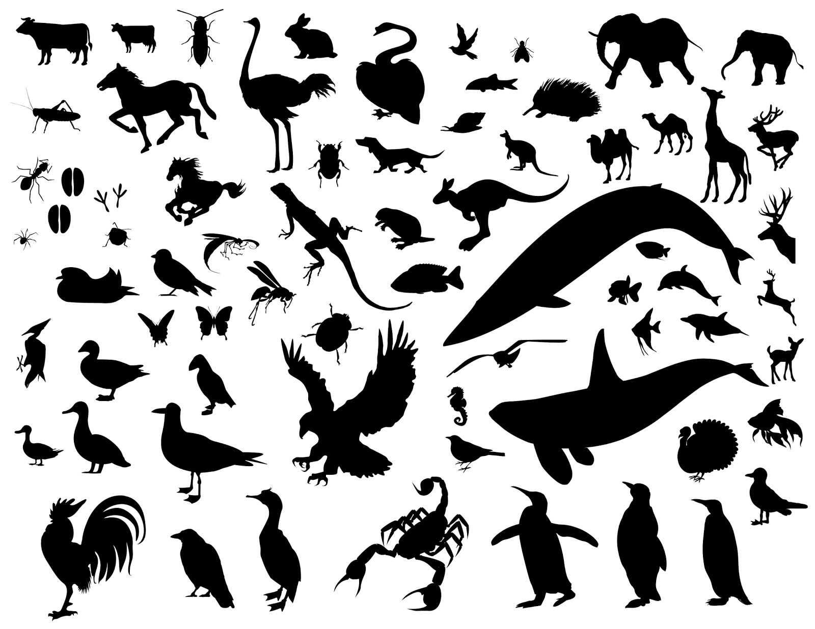 Animals Silhouette Shapes