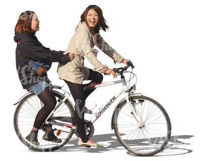 Asian Girl Riding Bicycle
