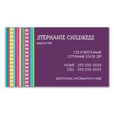 Babysitting Business Cards