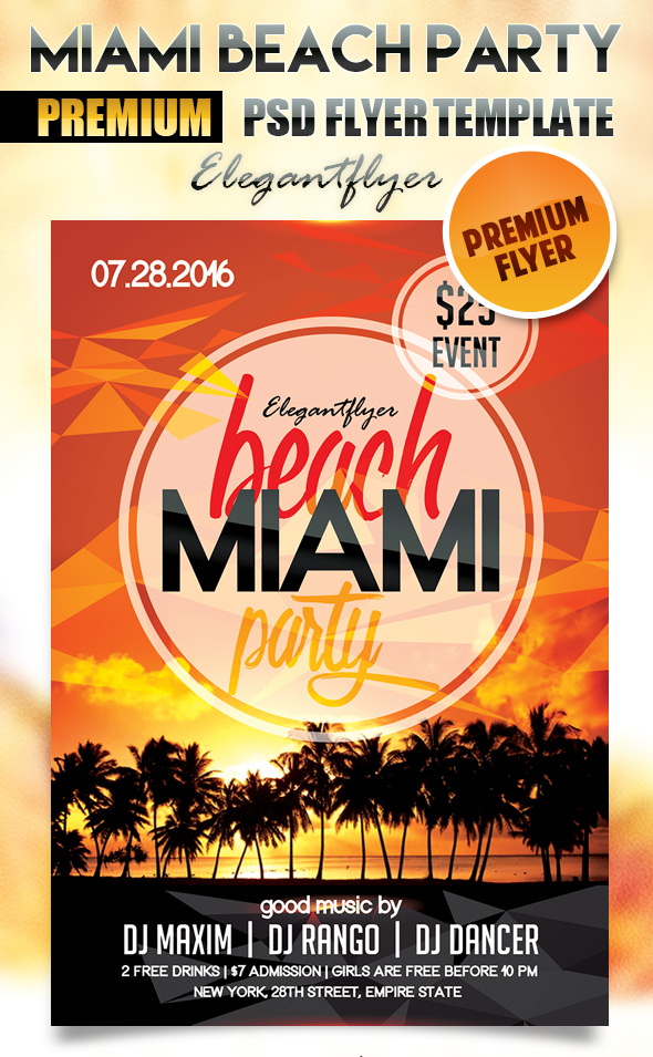 Beach Party Flyer PSD Template