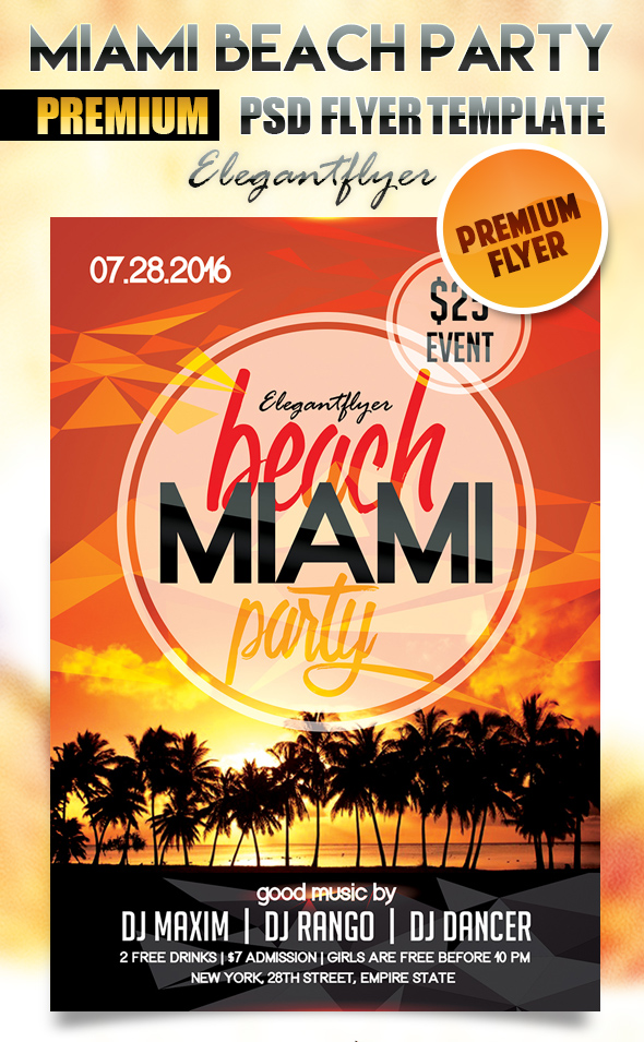 Beach Party Flyer PSD Template Beach Party Flyer PSD Template