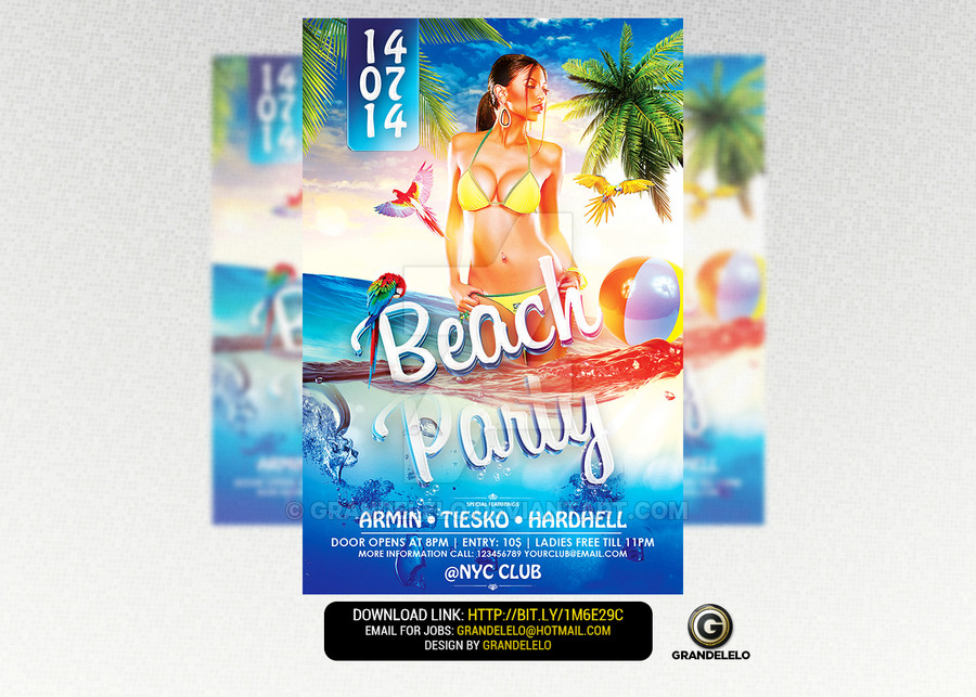 Beach Party Flyer PSD Beach Party Flyer PSD