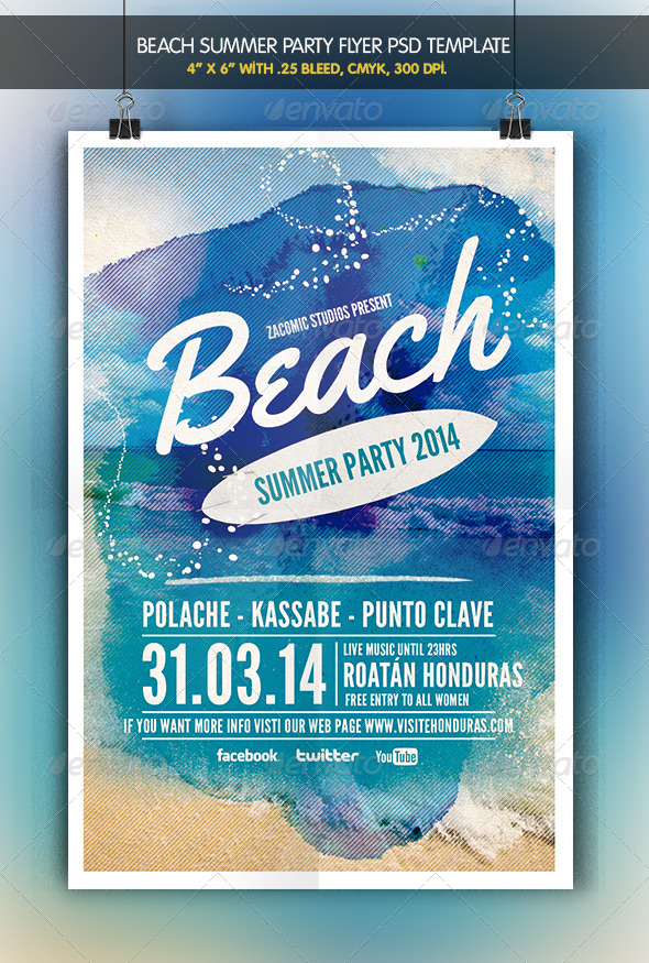 Beach Party Flyer Template Beach Party Flyer Template