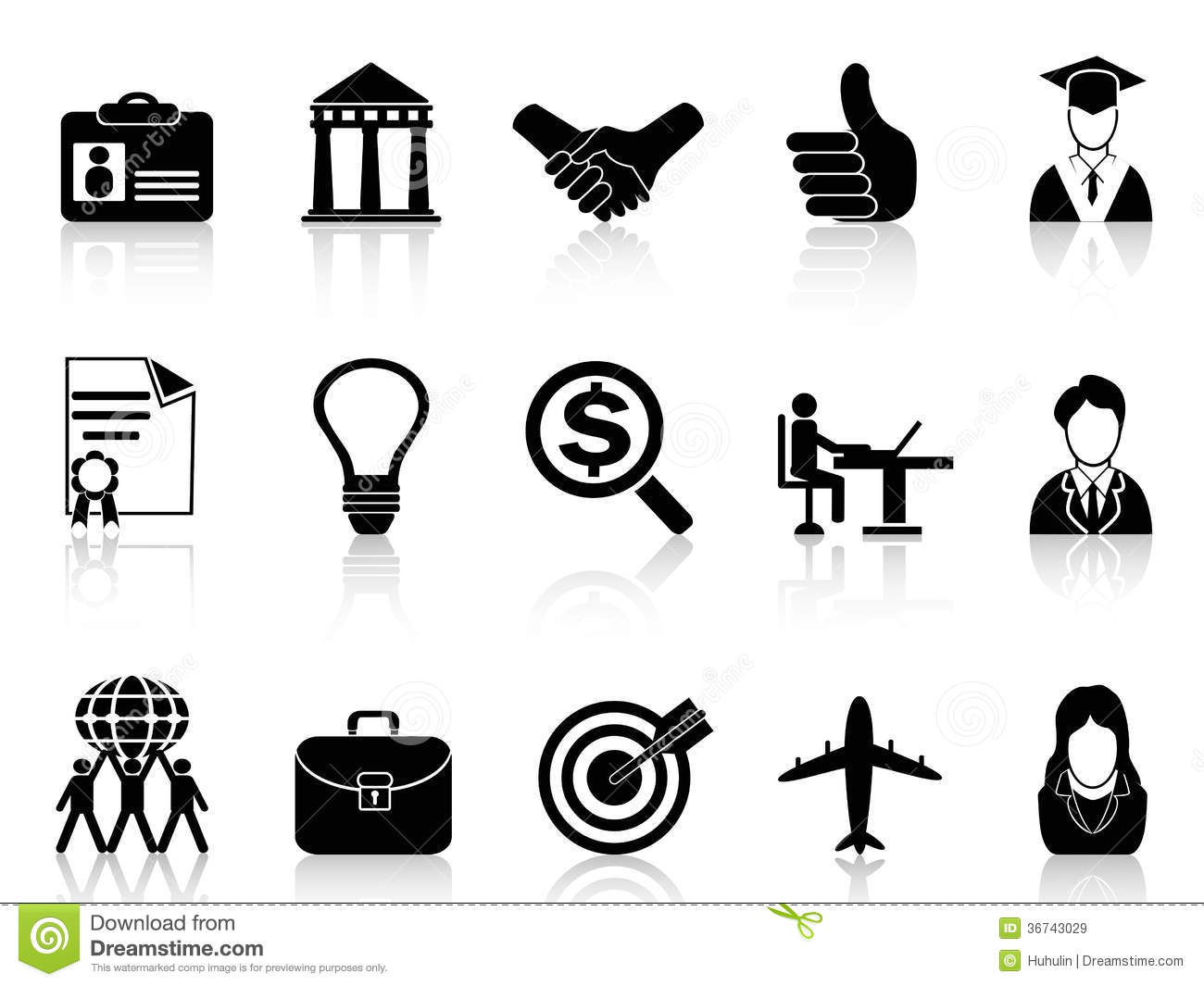 Black and White Business Icons