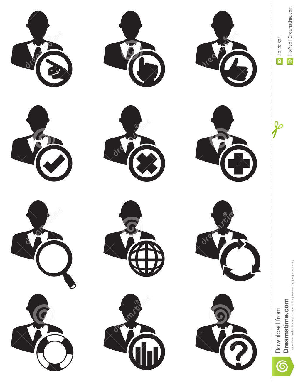 Black and White Business Man Icon
