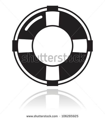 Black and White Life Saver Vector