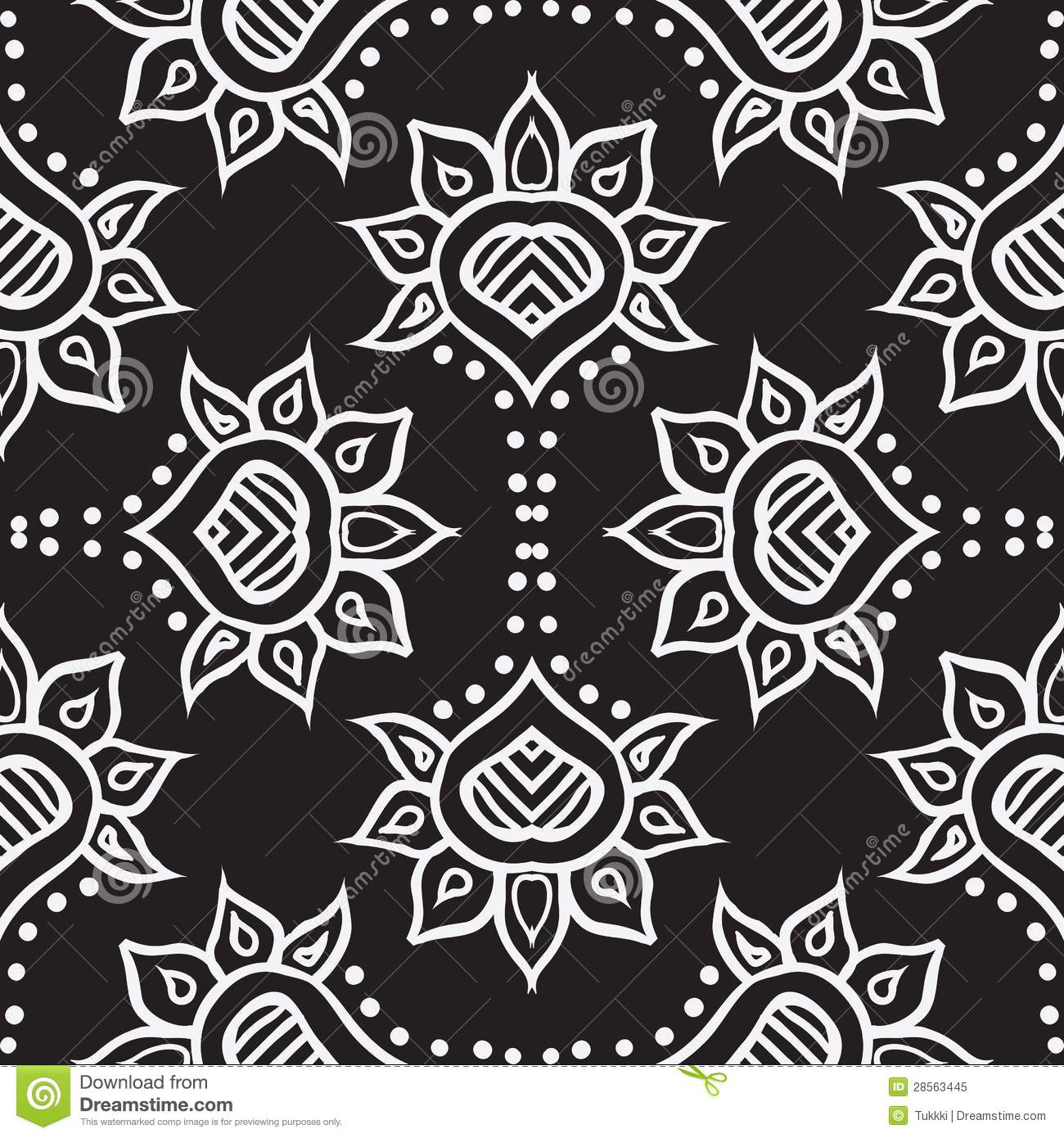Black and White Moroccan Fabric