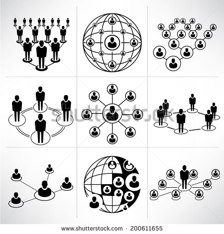 Black and White Network Icon Black and White Network Icon